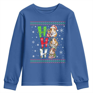Funny Guinea Pig Ho Ho Ho Ugly Christmas Sweater Youth Sweatshirt Cute Pet Lover TS12 Royal Blue Print Your Wear