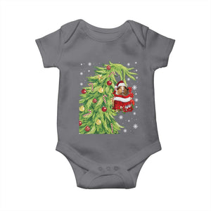 Funny Christmas Guinea In Green Hand Naughty Baby Onesie Cute Pet Lover Gift TS12 Charcoal Print Your Wear