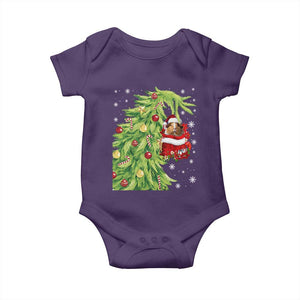 Funny Christmas Guinea In Green Hand Naughty Baby Onesie Cute Pet Lover Gift TS12 Purple Print Your Wear