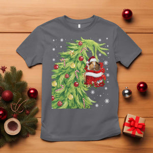 Funny Christmas Guinea In Green Hand Naughty T Shirt Cute Pet Lover Gift TS12 Charcoal Print Your Wear
