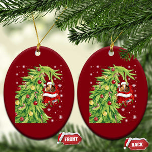 Funny Christmas Guinea In Green Hand Naughty Ceramic Ornament Cute Pet Lover Gift TS12 Print Your Wear