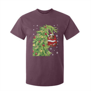 Funny Christmas Guinea In Green Hand Naughty T Shirt For Kid Cute Pet Lover Gift TS12 Maroon Print Your Wear