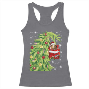Funny Christmas Guinea In Green Hand Naughty Racerback Tank Top Cute Pet Lover Gift TS12 Charcoal Print Your Wear