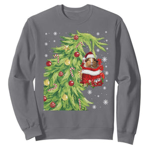 Funny Christmas Guinea In Green Hand Naughty Sweatshirt Cute Pet Lover Gift TS12 Charcoal Print Your Wear