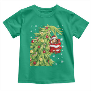 Funny Christmas Guinea In Green Hand Naughty Toddler T Shirt Cute Pet Lover Gift TS12 Irish Green Print Your Wear