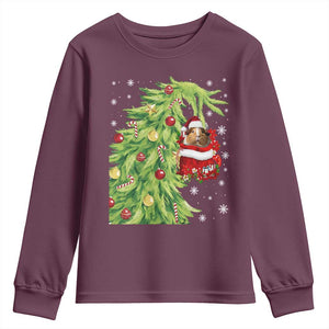 Funny Christmas Guinea In Green Hand Naughty Youth Sweatshirt Cute Pet Lover Gift TS12 Maroon Print Your Wear