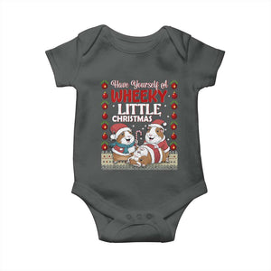 Have Yourself A Wheeky Little Christmas Baby Onesie Funny Guinea Pig Lover TS12 Dark Heather Print Your Wear