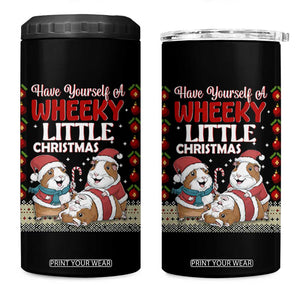 Have Yourself A Wheeky Little Christmas 4 in 1 Can Cooler Tumbler Funny Guinea Pig Lover TS12 One Size: 16 oz Black Print Your Wear