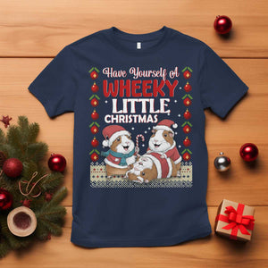 Have Yourself A Wheeky Little Christmas T Shirt Funny Guinea Pig Lover TS12 Navy Print Your Wear