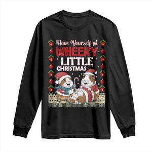 Have Yourself A Wheeky Little Christmas Long Sleeve Shirt Funny Guinea Pig Lover TS12 Black Print Your Wear