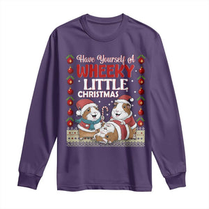 Have Yourself A Wheeky Little Christmas Long Sleeve Shirt Funny Guinea Pig Lover TS12 Purple Print Your Wear