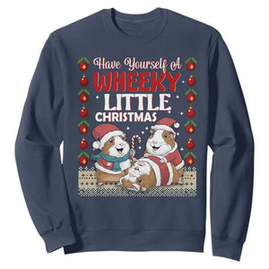 Have Yourself A Wheeky Little Christmas Sweatshirt Funny Guinea Pig Lover TS12 Navy Print Your Wear