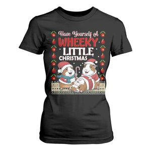 Have Yourself A Wheeky Little Christmas T Shirt For Women Funny Guinea Pig Lover TS12 Black Print Your Wear