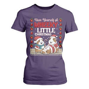 Have Yourself A Wheeky Little Christmas T Shirt For Women Funny Guinea Pig Lover TS12 Purple Print Your Wear