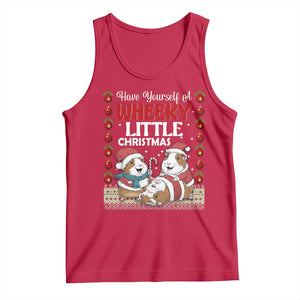 Have Yourself A Wheeky Little Christmas Tank Top Funny Guinea Pig Lover TS12 Red Print Your Wear