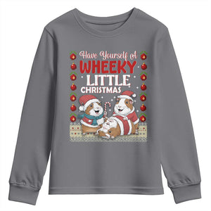 Have Yourself A Wheeky Little Christmas Youth Sweatshirt Funny Guinea Pig Lover TS12 Charcoal Print Your Wear
