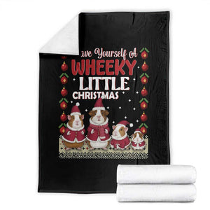 Christmas Guinea Pig Lover Throw Blanket Have Yourself A Wheeky Little TS12 Black Print Your Wear