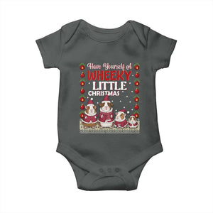 Christmas Guinea Pig Lover Baby Onesie Have Yourself A Wheeky Little TS12 Dark Heather Print Your Wear