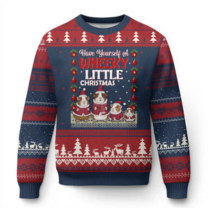 Christmas Guinea Pig Lover Ugly Christmas Sweater Have Yourself A Wheeky Little TS12 Navy Red Print Your Wear