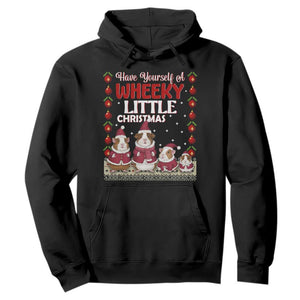 Christmas Guinea Pig Lover Hoodie Have Yourself A Wheeky Little TS12 Black Print Your Wear