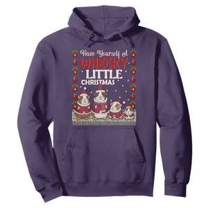 Christmas Guinea Pig Lover Hoodie Have Yourself A Wheeky Little TS12 Purple Print Your Wear