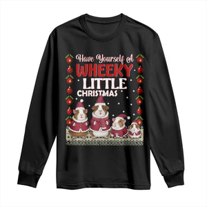Christmas Guinea Pig Lover Long Sleeve Shirt Have Yourself A Wheeky Little TS12 Black Print Your Wear