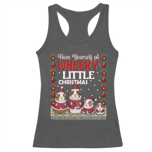 Christmas Guinea Pig Lover Racerback Tank Top Have Yourself A Wheeky Little TS12 Dark Heather Print Your Wear