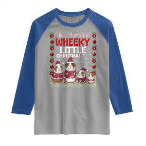 Christmas Guinea Pig Lover Raglan Shirt Have Yourself A Wheeky Little TS12 Sport Gray Royal Print Your Wear