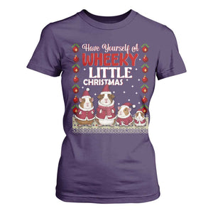 Christmas Guinea Pig Lover T Shirt For Women Have Yourself A Wheeky Little TS12 Purple Print Your Wear