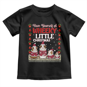 Christmas Guinea Pig Lover Toddler T Shirt Have Yourself A Wheeky Little TS12 Black Print Your Wear