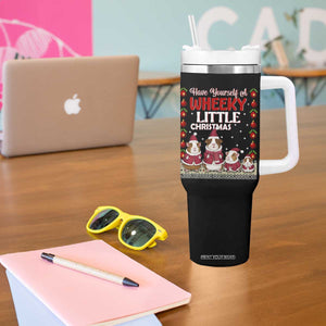 Christmas Guinea Pig Lover Tumbler With Handle Have Yourself A Wheeky Little TS12 Print Your Wear