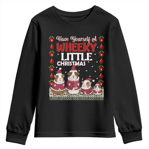 Christmas Guinea Pig Lover Youth Sweatshirt Have Yourself A Wheeky Little TS12 Black Print Your Wear
