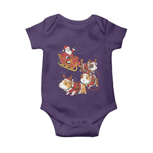 Funny Christmas Guinea Pig Lover Gift Baby Onesie Santa Pig Sleigh Crew TS12 Purple Print Your Wear