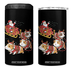 Funny Christmas Guinea Pig Lover Gift 4 in 1 Can Cooler Tumbler Santa Pig Sleigh Crew TS12 One Size: 16 oz Black Print Your Wear