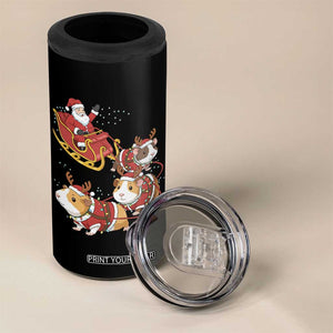 Funny Christmas Guinea Pig Lover Gift 4 in 1 Can Cooler Tumbler Santa Pig Sleigh Crew TS12 Print Your Wear