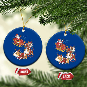 Funny Christmas Guinea Pig Lover Gift Ceramic Ornament Santa Pig Sleigh Crew TS12 1pc Blue Print Your Wear