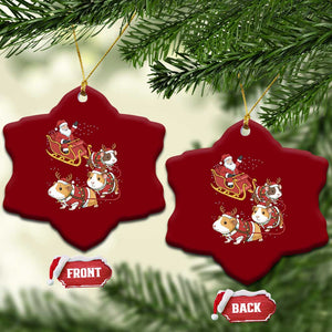 Funny Christmas Guinea Pig Lover Gift Ceramic Ornament Santa Pig Sleigh Crew TS12 Print Your Wear