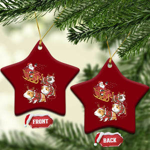 Funny Christmas Guinea Pig Lover Gift Ceramic Ornament Santa Pig Sleigh Crew TS12 Print Your Wear