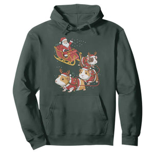 Funny Christmas Guinea Pig Lover Gift Hoodie Santa Pig Sleigh Crew TS12 Dark Forest Green Print Your Wear