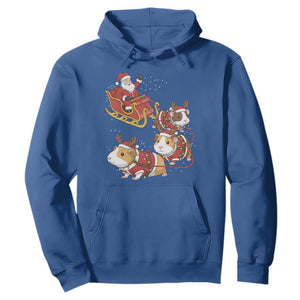 Funny Christmas Guinea Pig Lover Gift Hoodie Santa Pig Sleigh Crew TS12 Royal Blue Print Your Wear