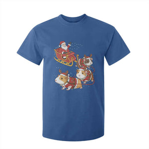 Funny Christmas Guinea Pig Lover Gift T Shirt For Kid Santa Pig Sleigh Crew TS12 Royal Blue Print Your Wear