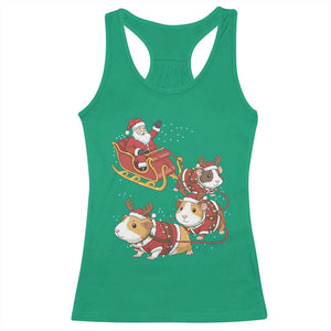 Funny Christmas Guinea Pig Lover Gift Racerback Tank Top Santa Pig Sleigh Crew TS12 Irish Green Print Your Wear
