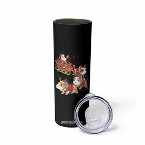 Funny Christmas Guinea Pig Lover Gift Skinny Tumbler Santa Pig Sleigh Crew TS12 Print Your Wear