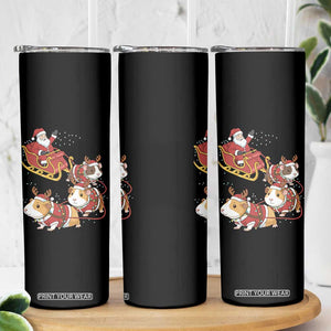 Funny Christmas Guinea Pig Lover Gift Skinny Tumbler Santa Pig Sleigh Crew TS12 Print Your Wear