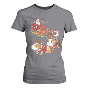 Funny Christmas Guinea Pig Lover Gift T Shirt For Women Santa Pig Sleigh Crew TS12 Charcoal Print Your Wear