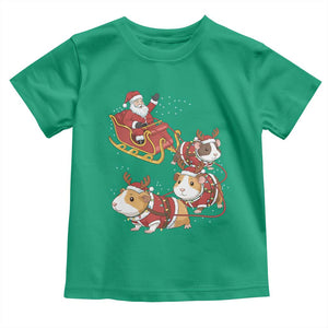 Funny Christmas Guinea Pig Lover Gift Toddler T Shirt Santa Pig Sleigh Crew TS12 Irish Green Print Your Wear