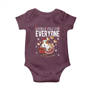 Christmas Guinea Pigs For Everyone Baby Onesie Funny Cavy Lover Gift TS12 Maroon Print Your Wear