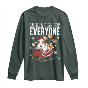 Christmas Guinea Pigs For Everyone Long Sleeve Shirt Funny Cavy Lover Gift TS12 Dark Forest Green Print Your Wear