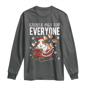 Christmas Guinea Pigs For Everyone Long Sleeve Shirt Funny Cavy Lover Gift TS12 Dark Heather Print Your Wear