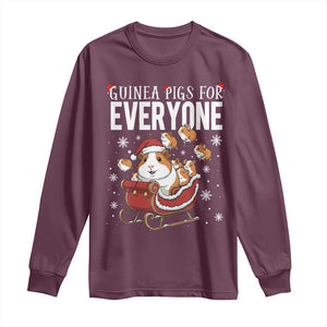 Christmas Guinea Pigs For Everyone Long Sleeve Shirt Funny Cavy Lover Gift TS12 Maroon Print Your Wear